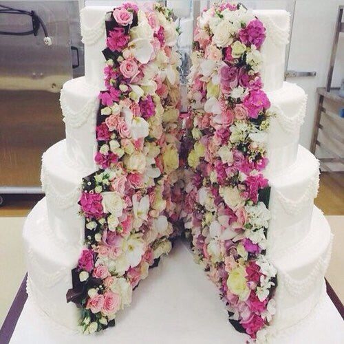 floral wedding cake